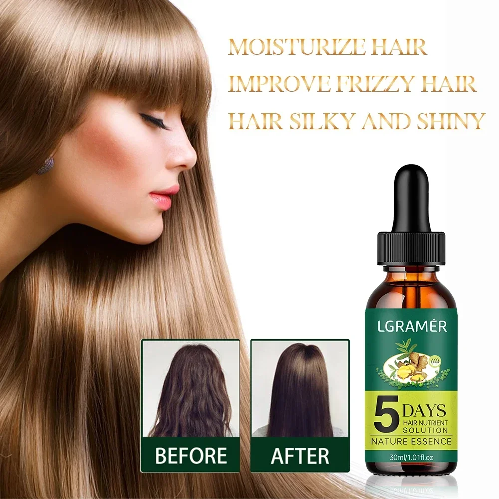 Hair Growth Essence Oil 5 Days Ginger Hair Growth Oil Anti Hair Loss Prevent Baldness Treatment Fast Nourish Scalp