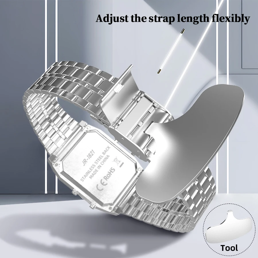 2025 ساعة رياضية عصرية للرجال ذات عرض مزدوج مقاومة للماء 30 متر حزام من الفولاذ المقاوم للصدأ كرونوغراف إنذار عرض الأسبوع والتاريخ