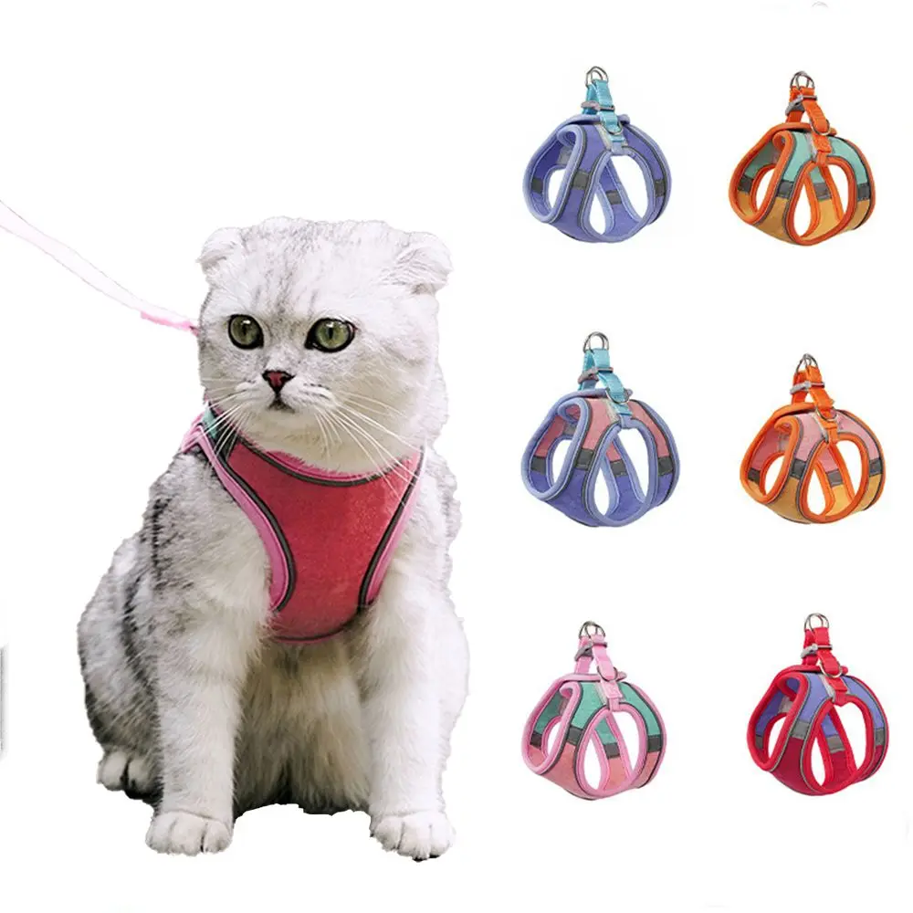 Anti-leak For Cat Puppy,Rabbit Adjustable Soft Dog Leash Breathable Cat Accessories Pets Vest Cat Collar Cat Harness