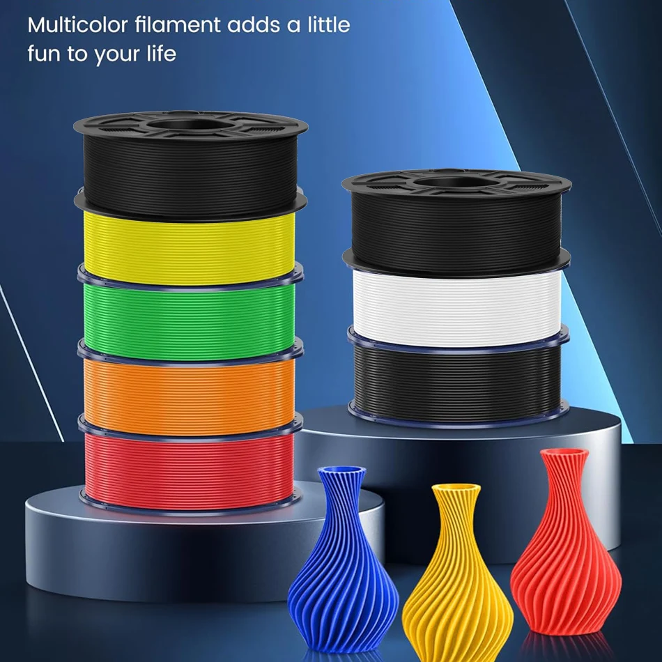 JAYO 3D Filament PLA + 2.0 10 Rolls Upgrade PLA plus 3D Printer Filament Neatly 3D Printing Material For FDM Multicolor