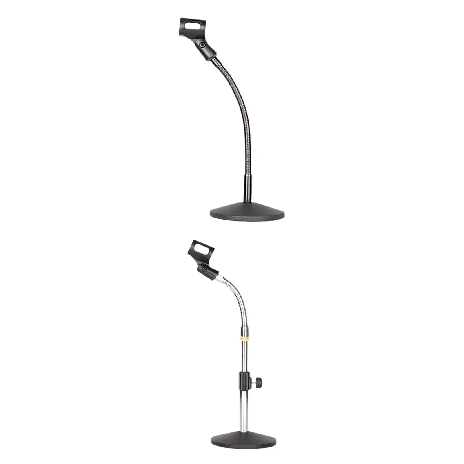 Gooseneck Desktop Microphone Stand Sturdy Flexible Microphone Holder with Round Base for Desk Office Stage Studio Gaming Table