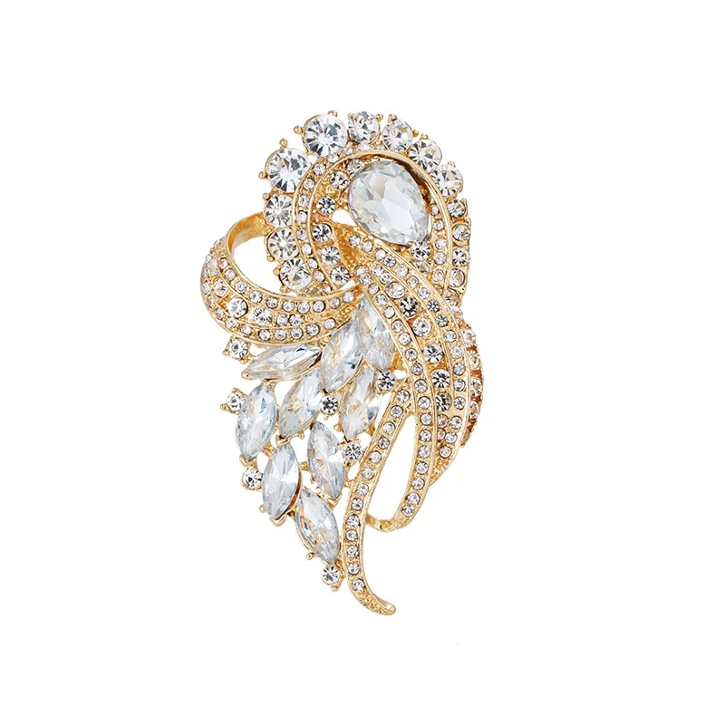 SKEDS Classic Vintage Women Luxury Large Rhinestone Brooches Pins Shiny Boutique Decoration Badges Corsage Lady Coat Pin Gift