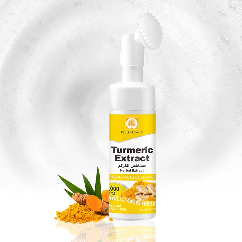 

Turmeric Mousse Facial Cleanser with Anti-Aging Benefits Gentle Cleansing with Herbal Extracts Alcohol Free For All Skin Types
