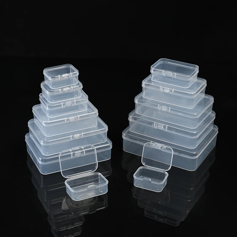 Mini Transparent Pp Storage Boxes Organizers for Jewelry Card Small Items Packing Gift Box Wholesale