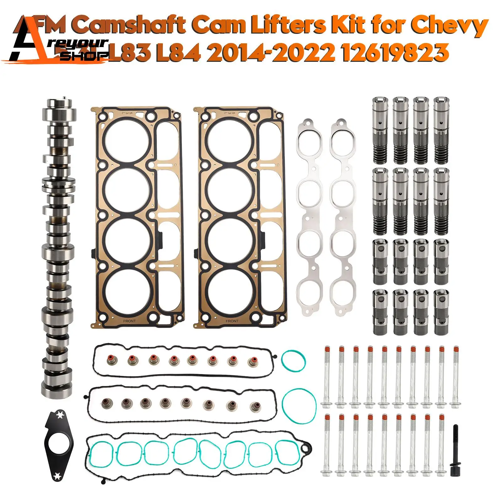 

Areyourshop AFM Camshaft Cam Lifters Kit for Chevy 5.3L L82 L83 L84 L8B 2014-2022 12619823