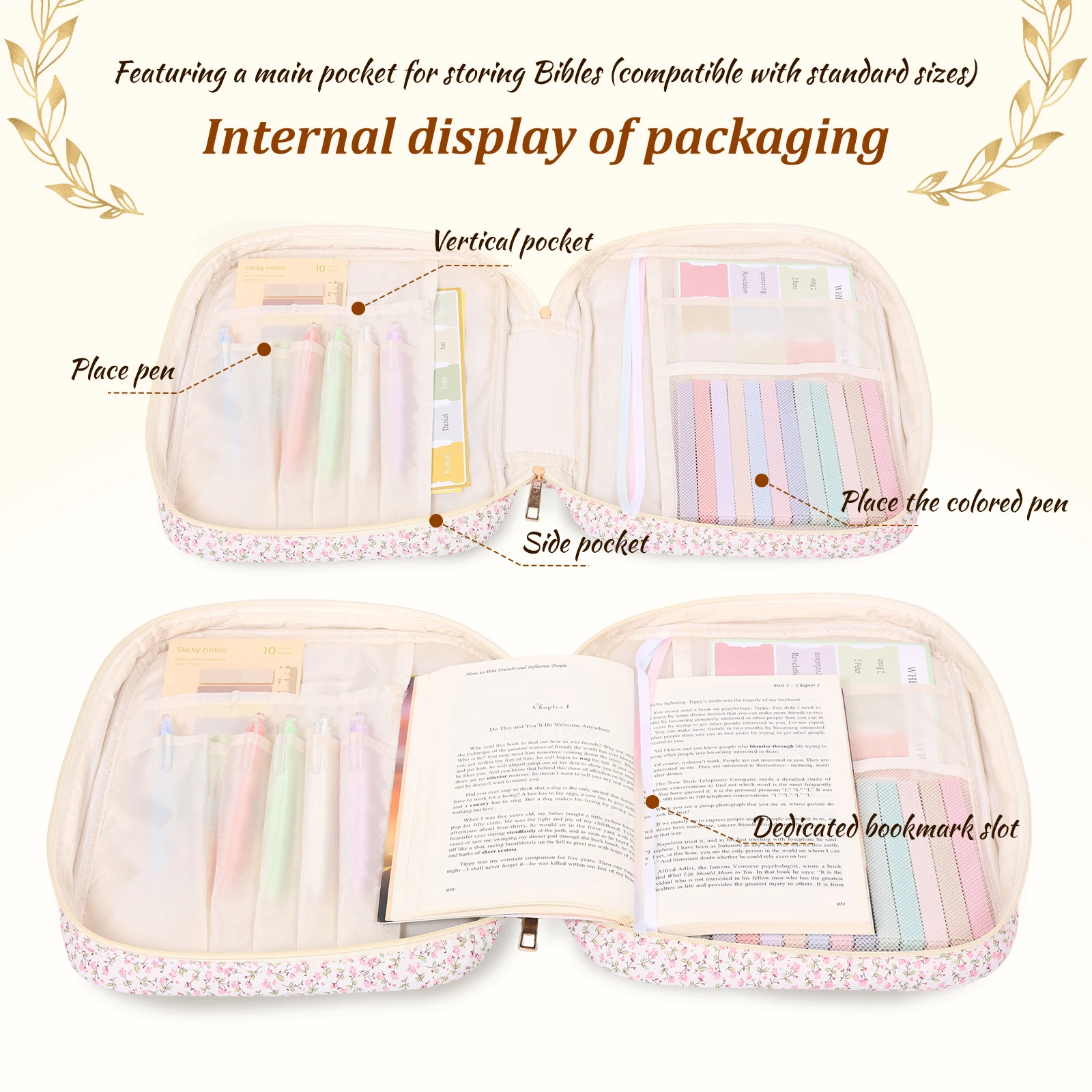 Bible Cover Case Portable Cott - Travel Accessories Kit Bag recension och pris