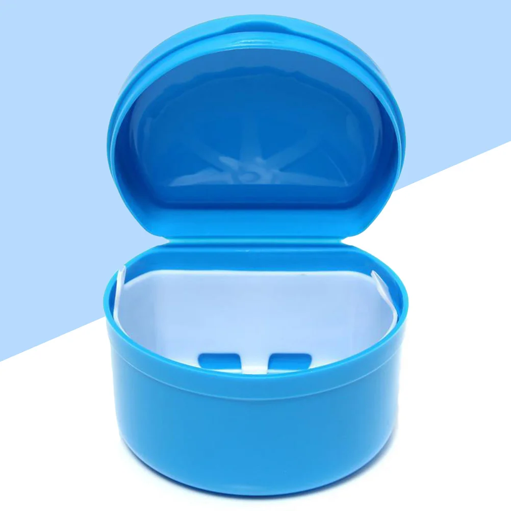 

Denture Bath Box Case Dental False Storage Case Box with Strainer ( Color) denture box case