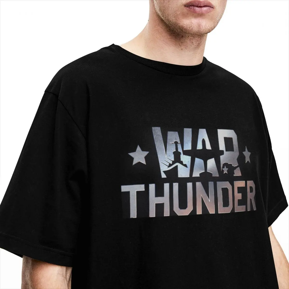 Funny War Thunder Logo T-Shirts Men Women\'s Crew Neck 100% Cotton Short Sleeve Tees Summer Clothes