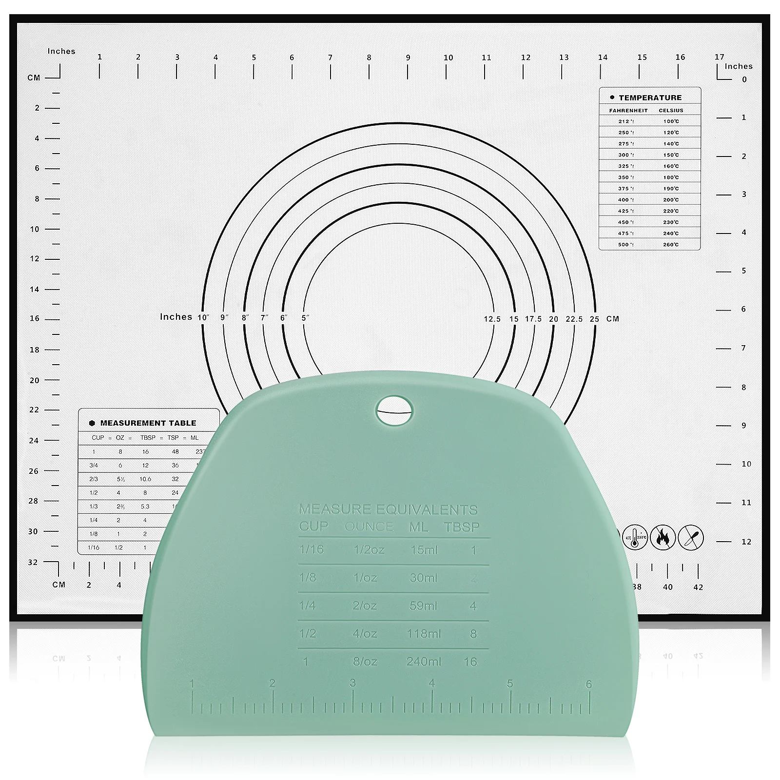 

1 Set Silicone Dough Scraper Non-Stick Measured Mat For Pastry Cake Bread Rolling Tools Silicone Baking Mats Rolling Mat For