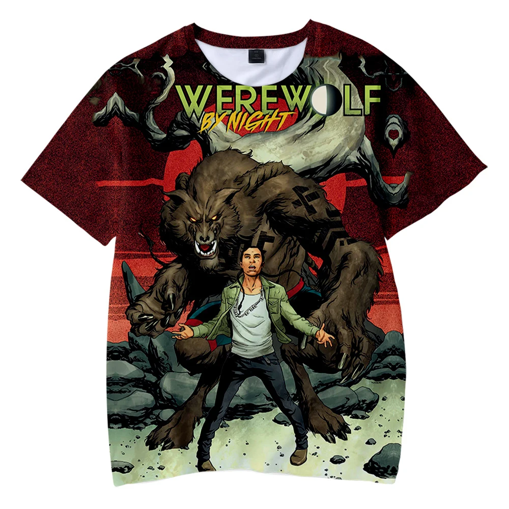 

2026 Werewolf By Night Tshirt Unisex Crewneck Short Sleeve Men Women T-shirt Harajuku Streetwear New American Movie 3D Clothes