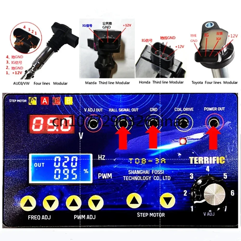 TDB-3A Automobile Ignition Coil Injector Solenoid Valve Detector Idle Stepper Motor Fault Tester Signal Simulator Upgrade QDB-2A