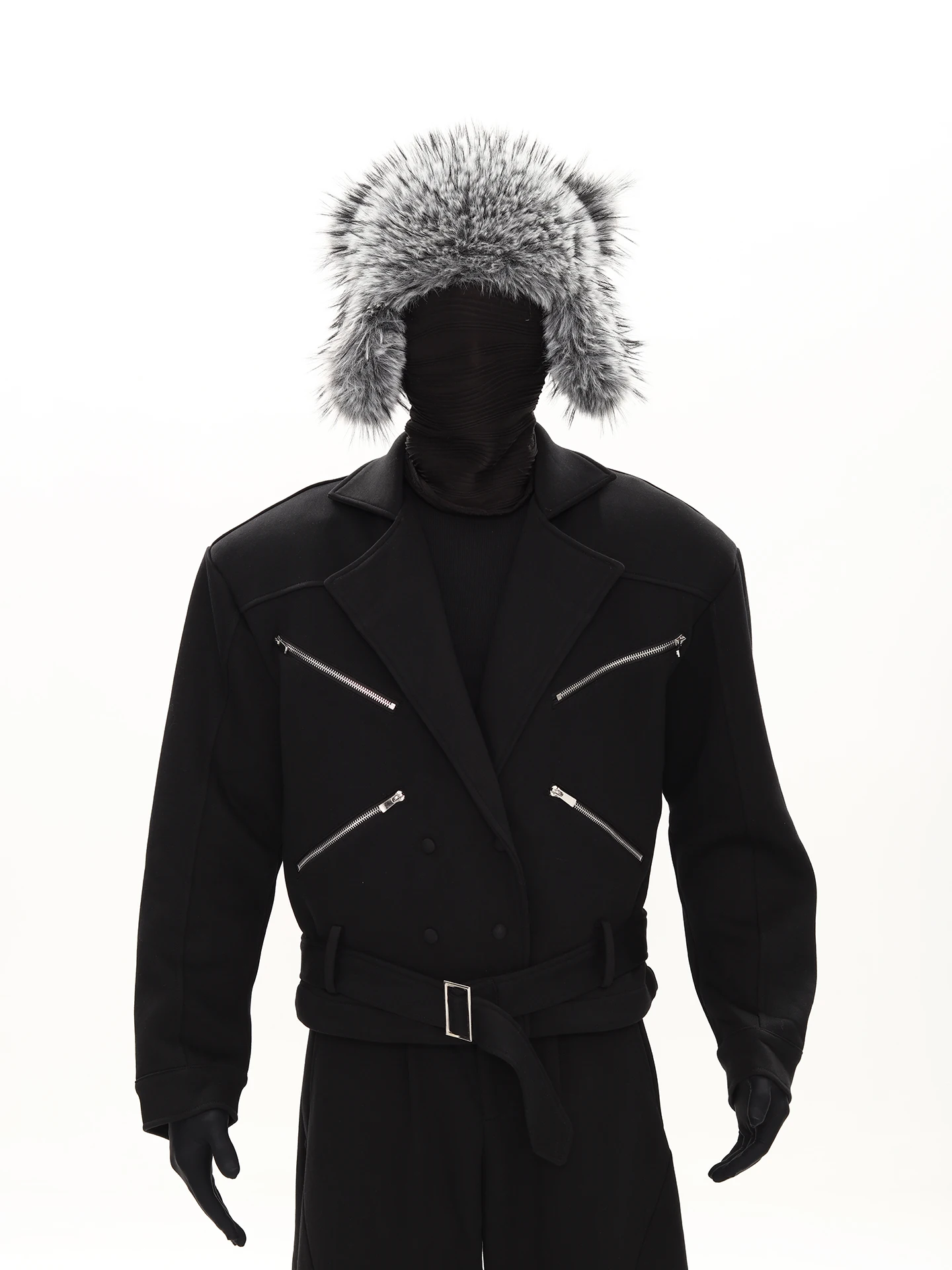 Men's 2025 Autumn New Trendy 2pcs Male Fashion Zipper Design Long Sleeve Cotton Jackets Suit Blazers Solid Color Two-Piece Sets