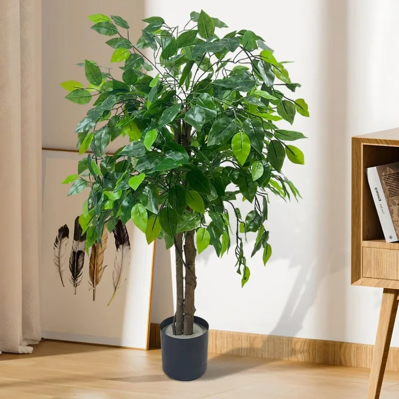 

Искусственное фикусное дерево, искусственные растения, искусственные шелковые деревья с прочным пластиковым детским горшком, искусственные фикусные деревья