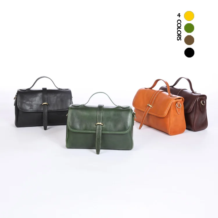 2026 new vegetable tanned leather bag, retro messenger mailman bag, cowhide