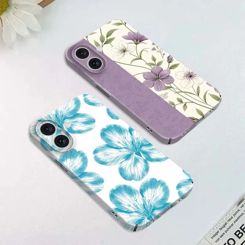 

Красивый фиолетовый чехол с цветочным узором для Apple iPhone 17 16 16E 15 14 13 12 11 Air Pro Max Plus Feilin, защитный корпус