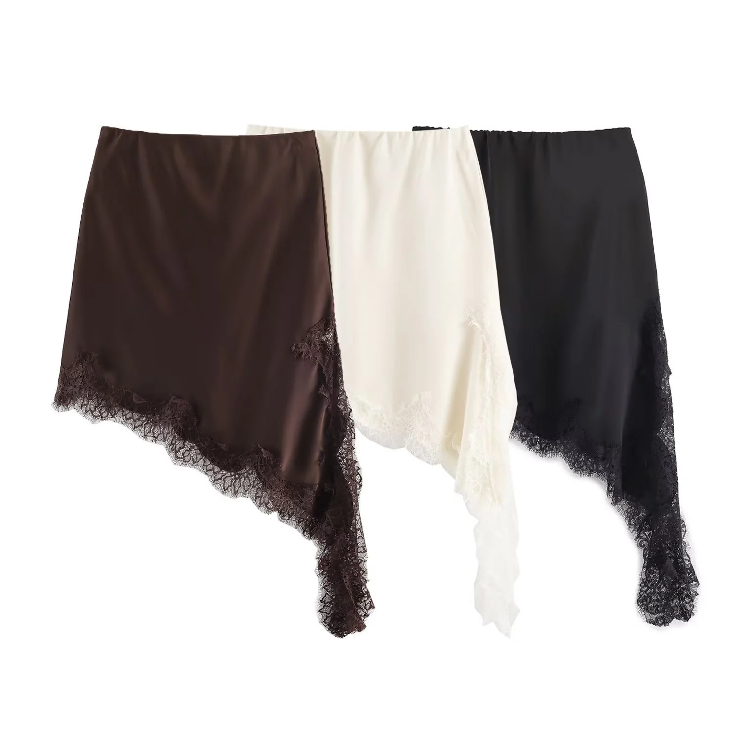 Fashionable Asymmetric Lace Half Skirt Women's Cross-Border Apparel Organic Cotton Irregular Skirt European Style Summer 2026