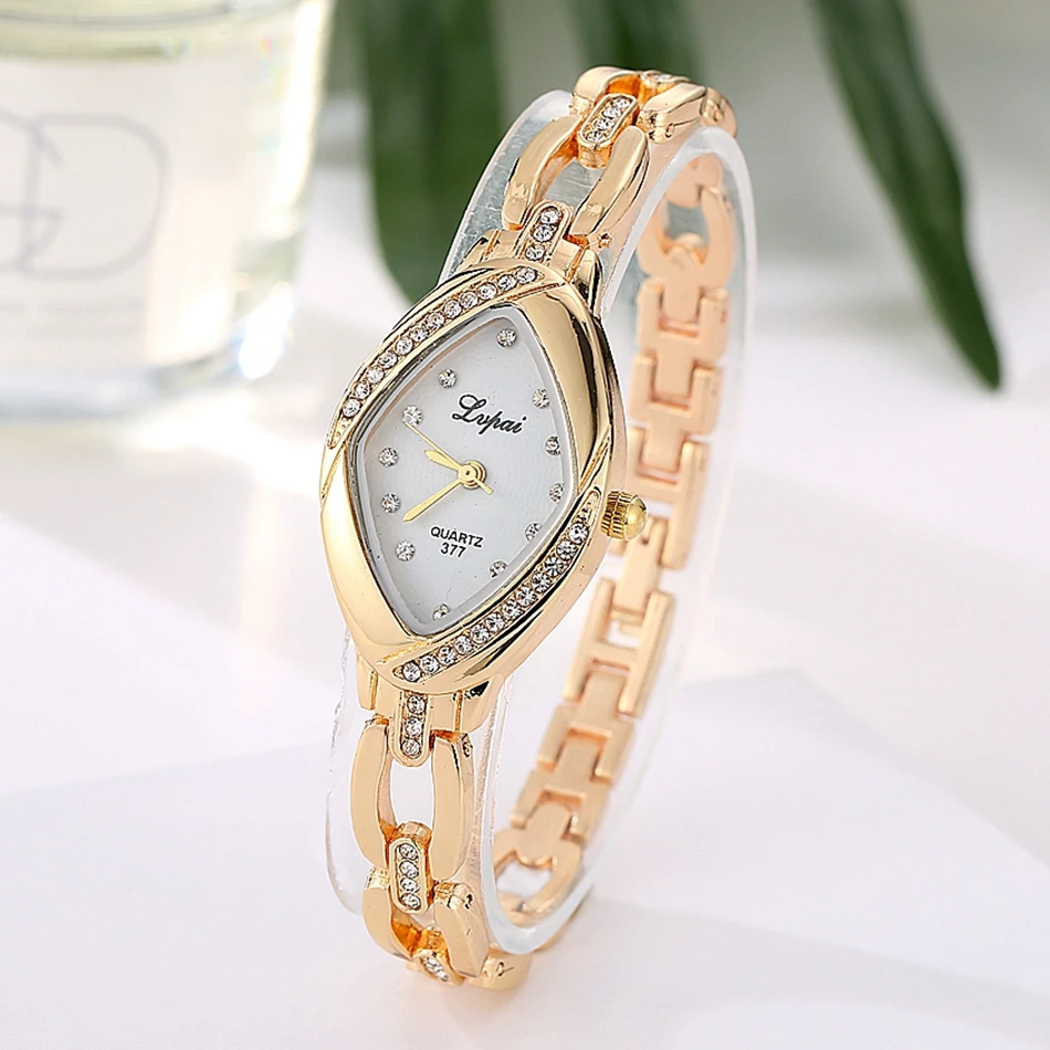 Lvpai Brand Lxury Gold Watch Women Rhinestone Watch Ladies Fashion Dress Quartz Watch Reloj Mujer Relogio Feminino Gift