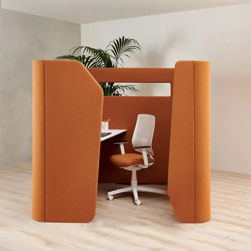 Modern simple enclosed single workstation, soft package designer semi-enclosed office semi-private enclosed workstation