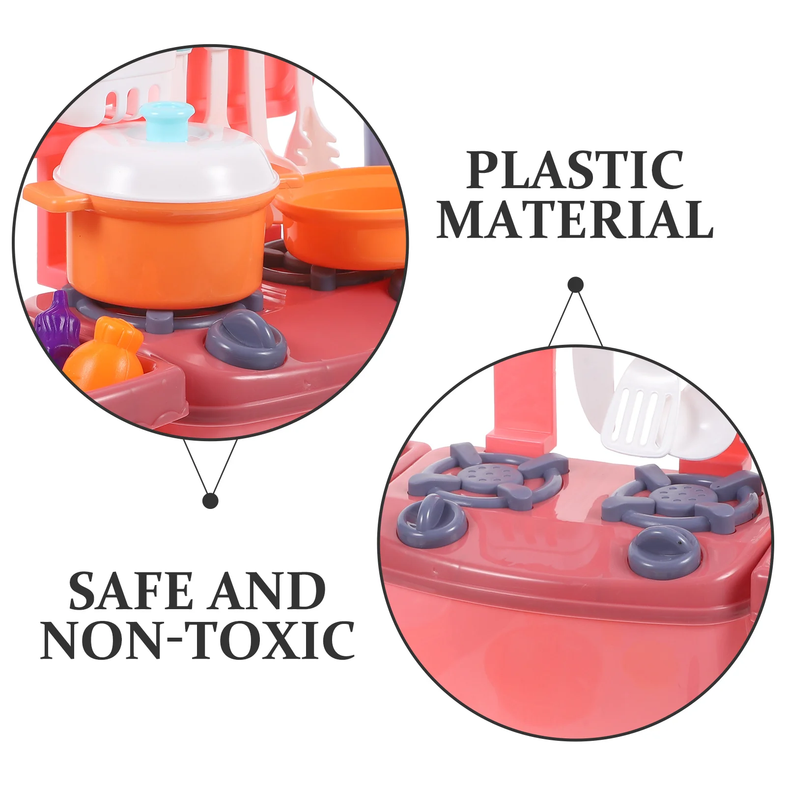 

1Set Simulation Kitchenware Set Pink Pretend Play Cooking Utensils for Kids Durable Eco Friendly Plastic Develop Hand Eye