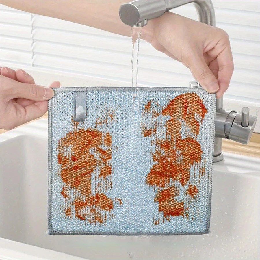 10/1PCS Coconut Scrubber Pads, Reusable Double Sided Non-Scratch Cleaning Cloth for Pots Pans Cookware Kitchen Cleaning