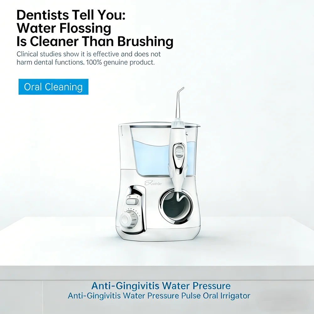 

800ML Electric Oral Irrigator 10 Cleaning Modes 5 Replaceable Nozzles Home Use Water Dental Flosser