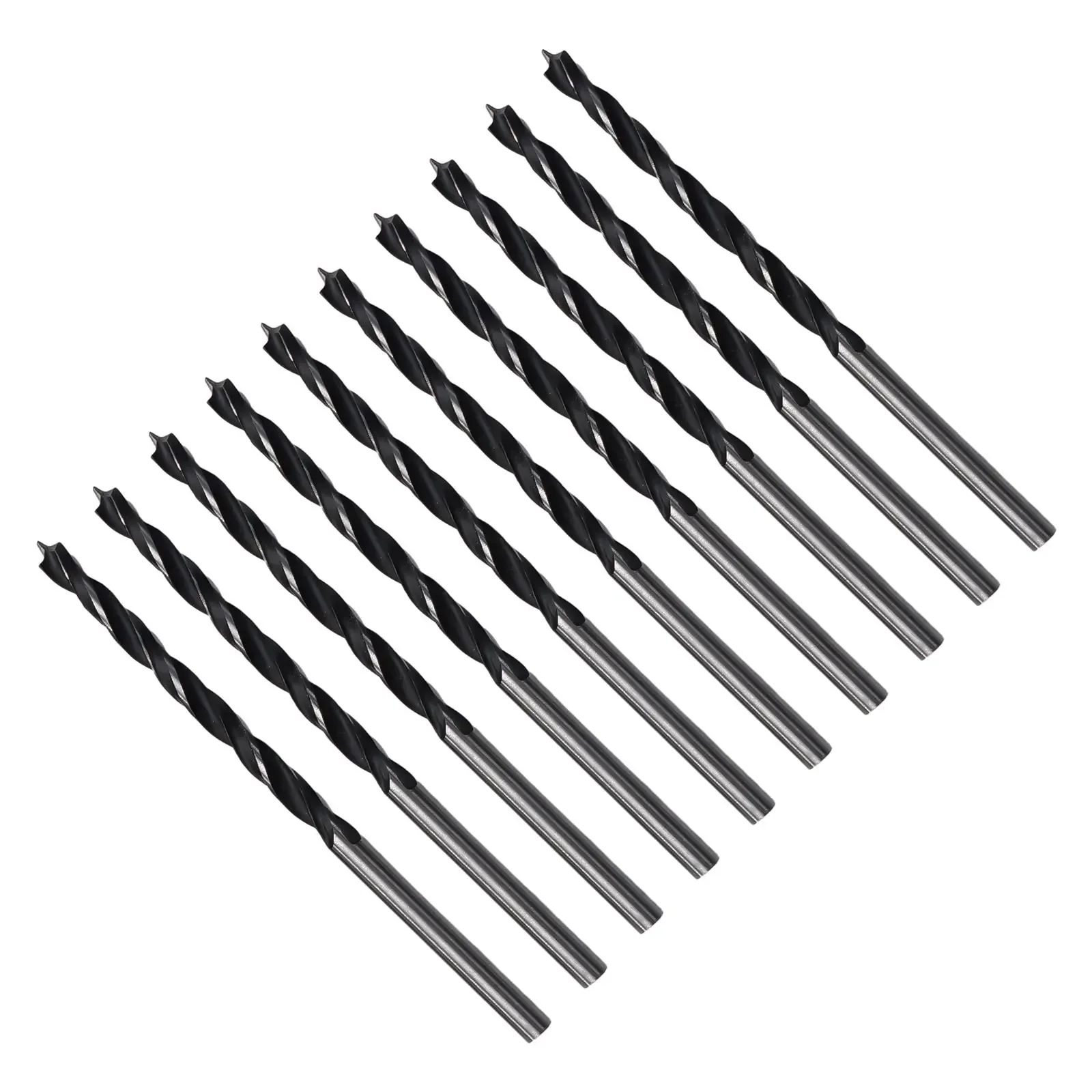 10Pcs/set 3mm Woodworking Drill Bit Precision Ground Drills High Hardness Drills With Center Point For Woodworking Carving Tool