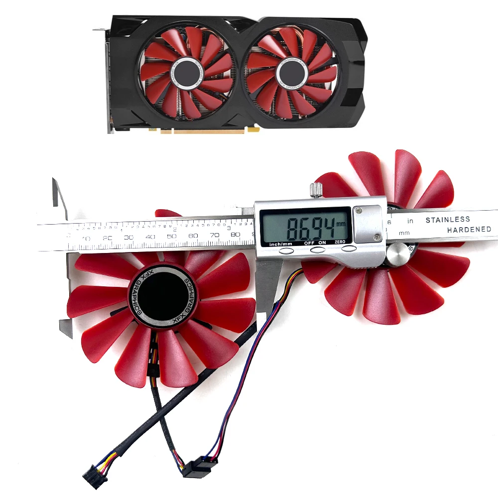 

Охлаждающий вентилятор 85 мм 4-контактный RX 570 RX 580 FDC10U12S9-C Вентилятор охлаждения для видеокарты XFX RX570 RS RX580 RS в качестве сменного вентилятора