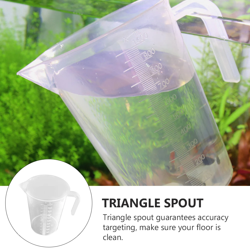 

Measuring Cup Clear Triangle Spout Fish Tank Water Changing Feeding Cups Aquarium Scale Pet Food Measurement