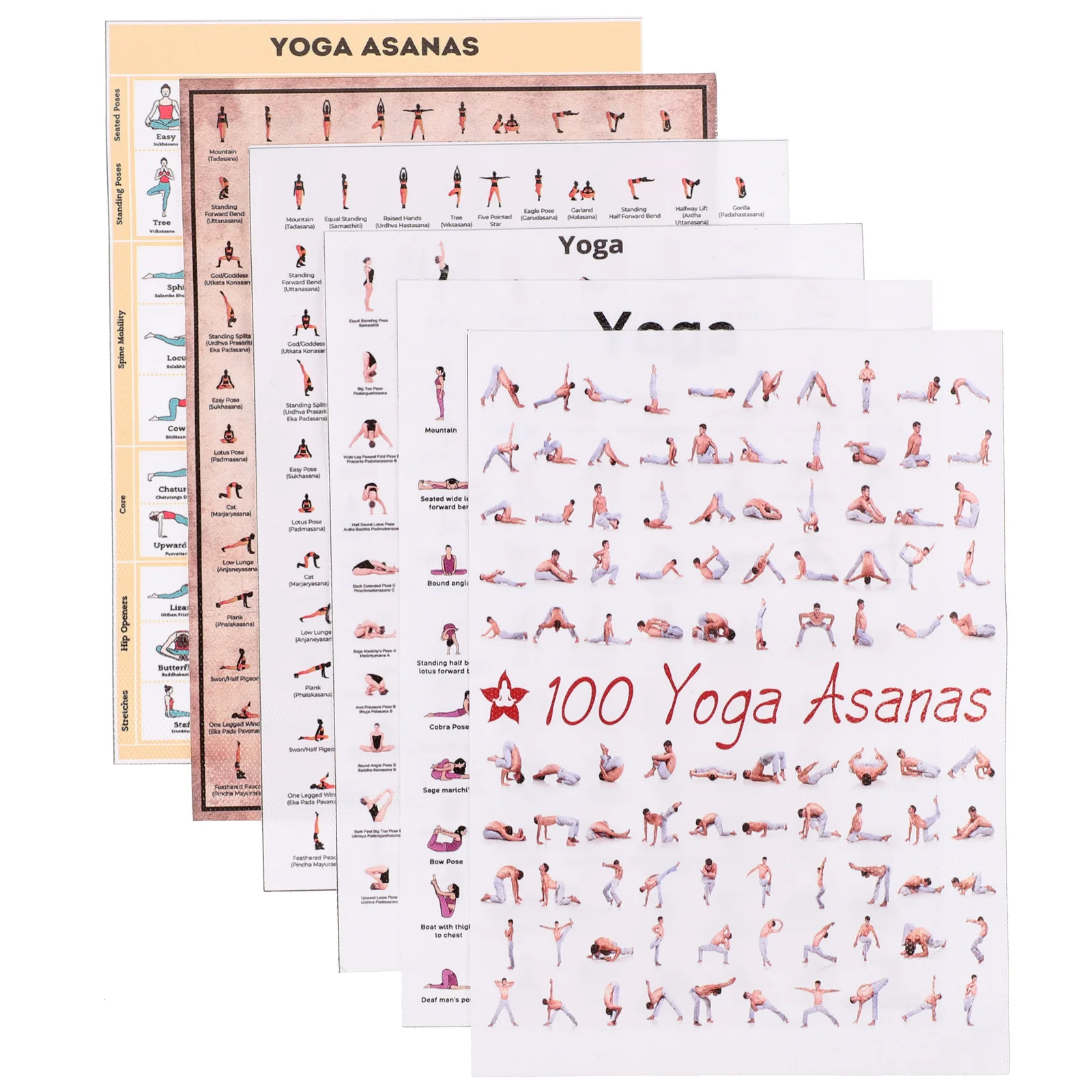 

6 Pcs Workout Poster Home Accessory Yoga Decor Household Picture Canvas Wall Exercise Posters