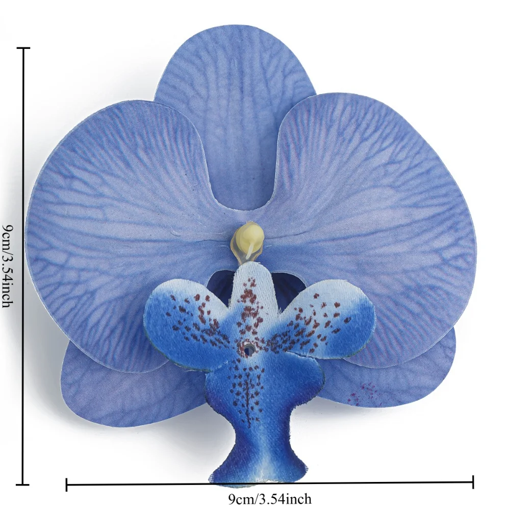 Artistic Blue Butterfly Orchid Brooch Simulated Flower Pin Seaside Vacation Tourism Pins Clothing and Accessories