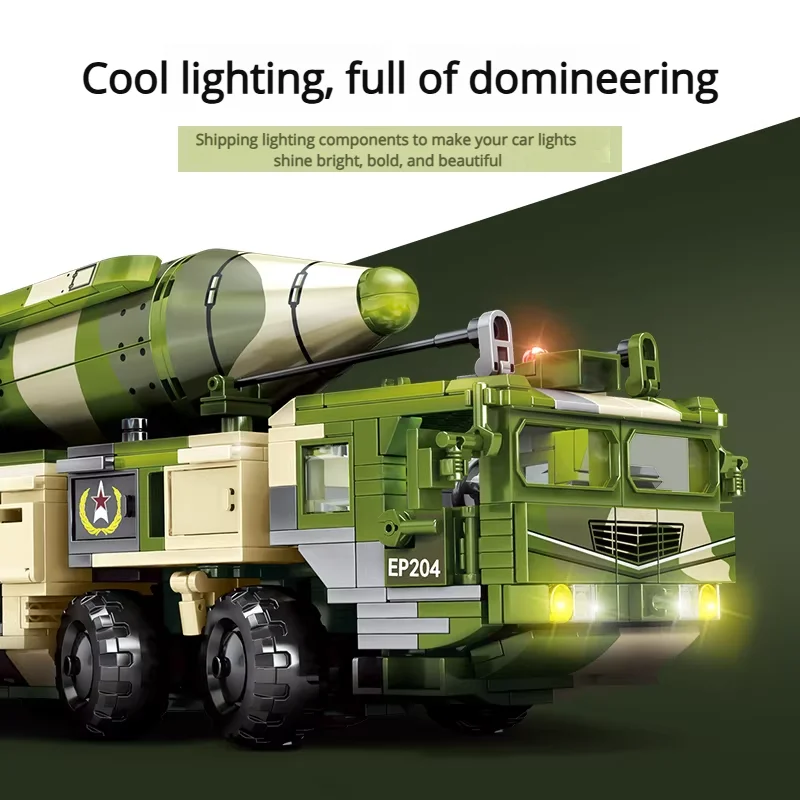 Missile Vehicle Building Blocks WWII Military Block Model Missile Launcher Boys Toys Kids  Holiday Birthday Gifts