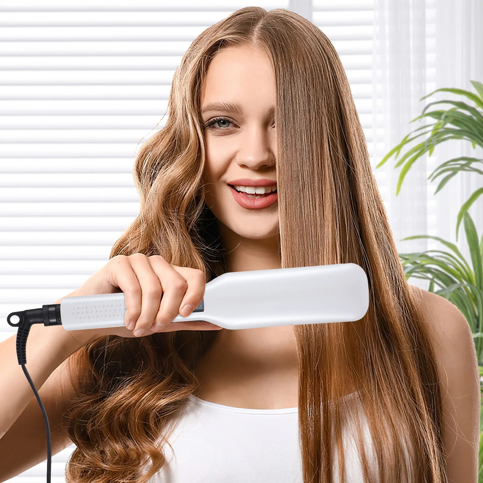 

Hair Straightener and Curler Flat Plug Hair Styling Tool for Women Ceramic Coated Plates Ptc Heating