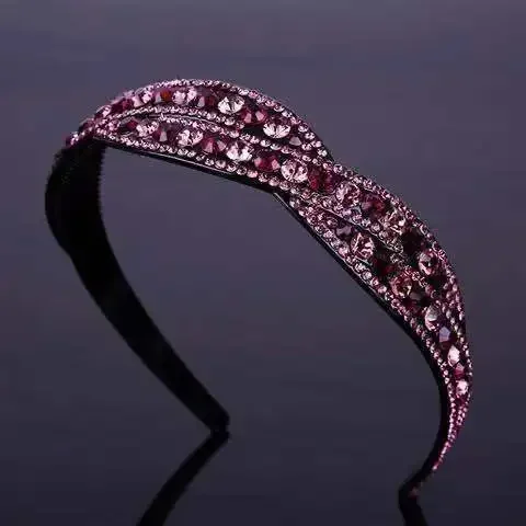 8 Colors Non-slip Winding Rhinestone Headband Hairbands For Women Crystal Hairband Hair Band Hair Accessories For Girl