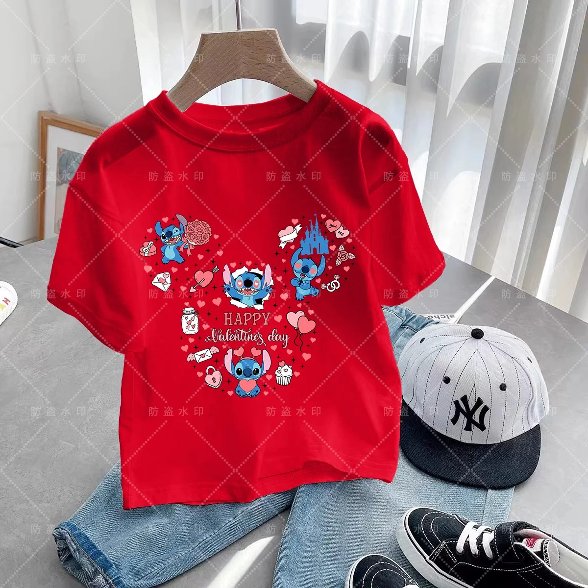 Y2k Summer Kawaii Cartoons Tops T-shirts Lilo and Stitch Girls Children Top Children Clothes 2024 Kawaii Cartoons Kawaii Mother