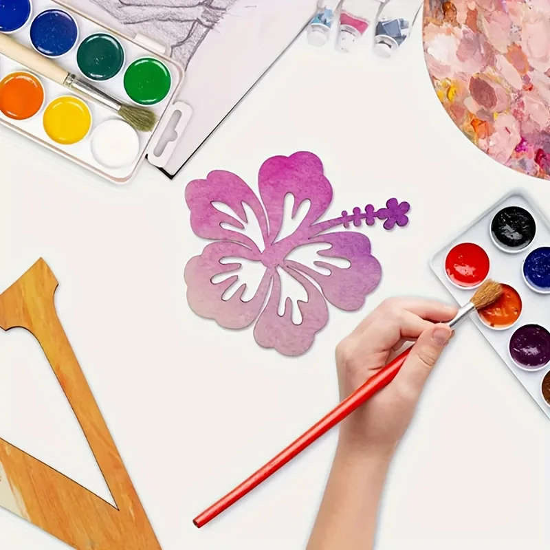 10 Wooden Flower-shaped Pieces for DIY Painting and Doodling Crafts, Wooden Hanging Ornaments and Decorations