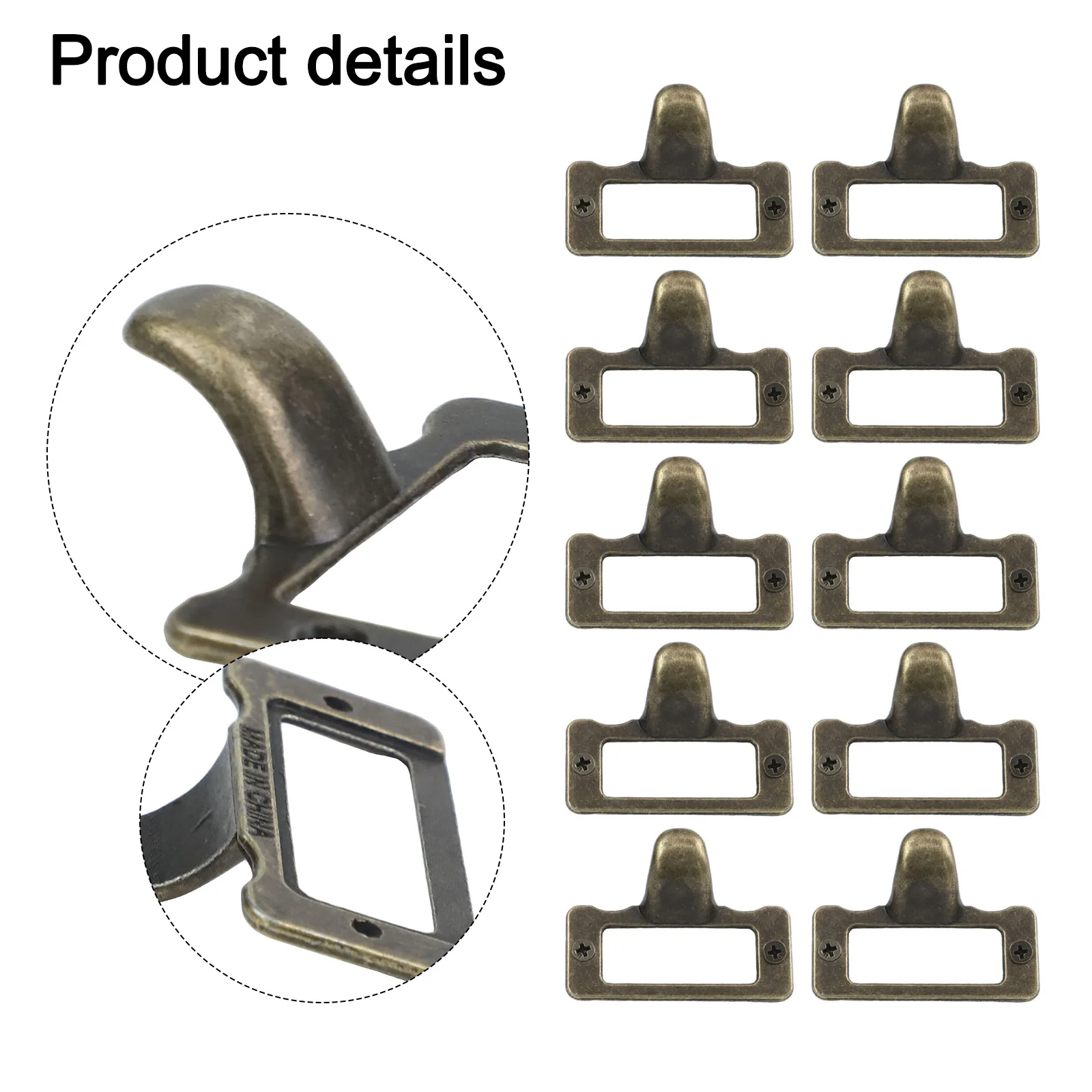 W Screws Label Pulls Antique Brass Cabinet Card Label Tag Supplies Zinc alloy 48mm* 35mm Accessories Accessory