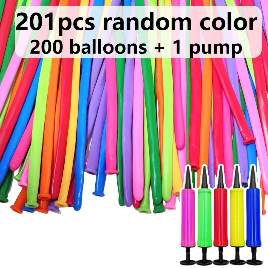 51/101/201 stücke Bunte Lange Luftballons mit Pumpe Magie Verdrehen Latex Ballon für Geburtstag Party Hochzeit Dekoration DIY Tier JXB – Detail 4