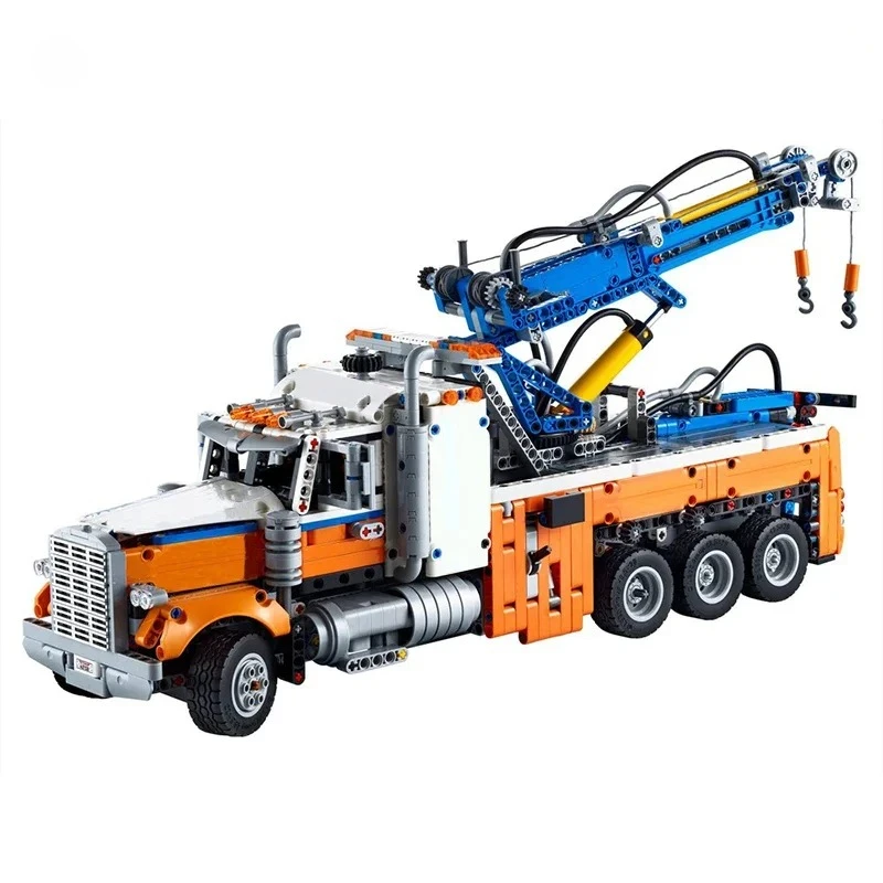 

2017Pcs High-Tech City Engineering Heavy Duty Tow Truck Model Moc Building Blocks Technology Assembly Bricks Toys Kids Gift