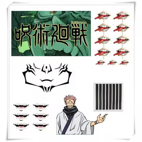 Jujutsu Kaisen Stickers Cosplay Prop Anime Accessories Ryomen Sukuna Inumaki Toge Waterproof Tattoo Sticker