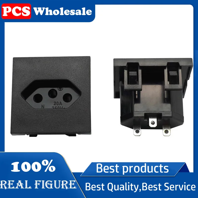 

20A 250V Brazil mounting receptacle New Brazil AC receptacle card-mounted receptacle Brazil three-hole jack