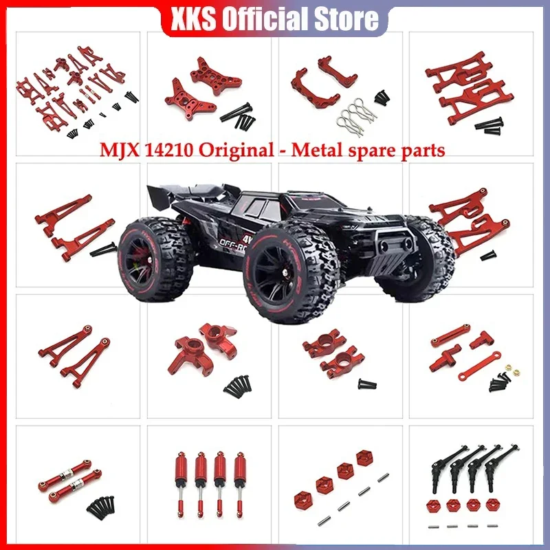 

MJX 14210 14209 Металлический держатель ступицы рулевой чашки Верхний и нижний коромысло Групповые амортизаторы 1/14 Детали для обновления радиоуправляемого автомобиля