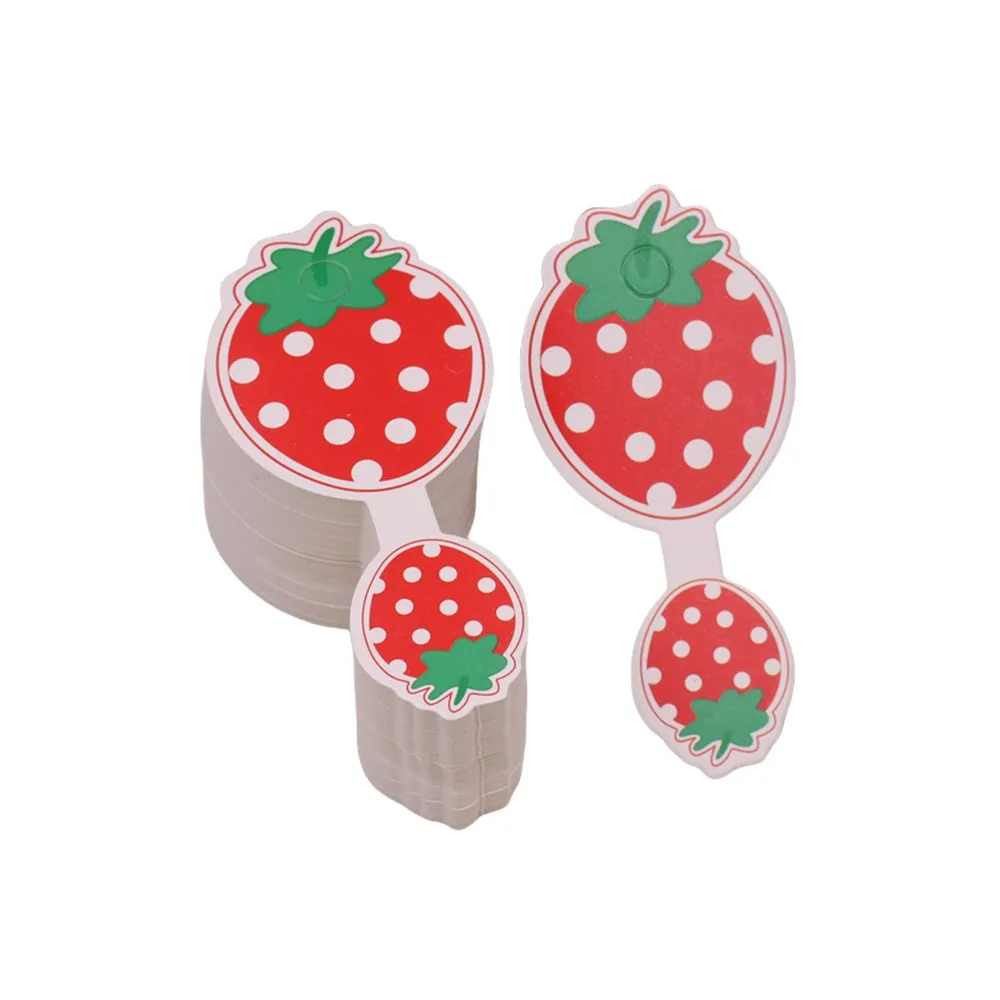 

50Pcs Cute Strawberry Folding Cardboard Hair Accessorie Jewelry Display Card Hanging Tag For Jewelry Necklace Bracelet Packaging