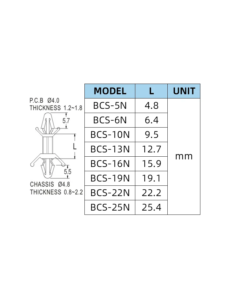 Plastic Fastener for 4-4.8mm Hole PC Board Spacer PA66 Support Insulation Ring Suitable for Electronic Components