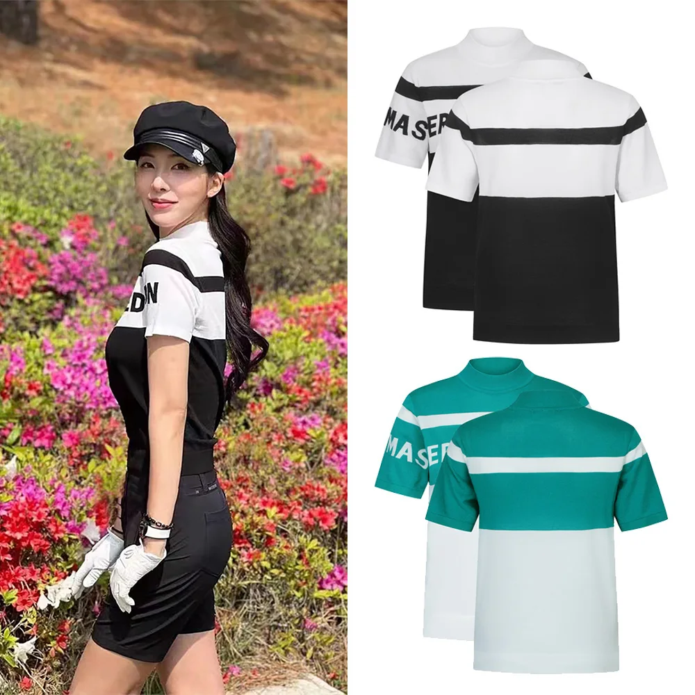 

"Elegant! New Women's Knitted T-shirt! Versatile for Sports, High-quality Fabrics, Luxury Brands, Autumn Golf!"