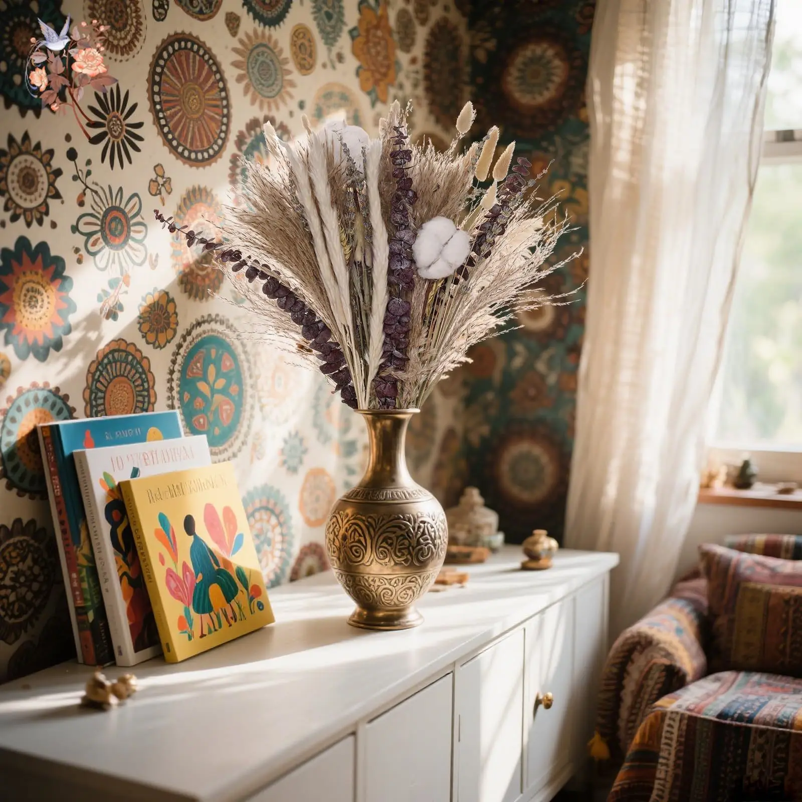 80 قطعة رأس القطن المجفف الطبيعي Pampas العشب بوهو ديكورات المنزل باقة الزهور فراغميتس لترتيبات زهور الزفاف #3