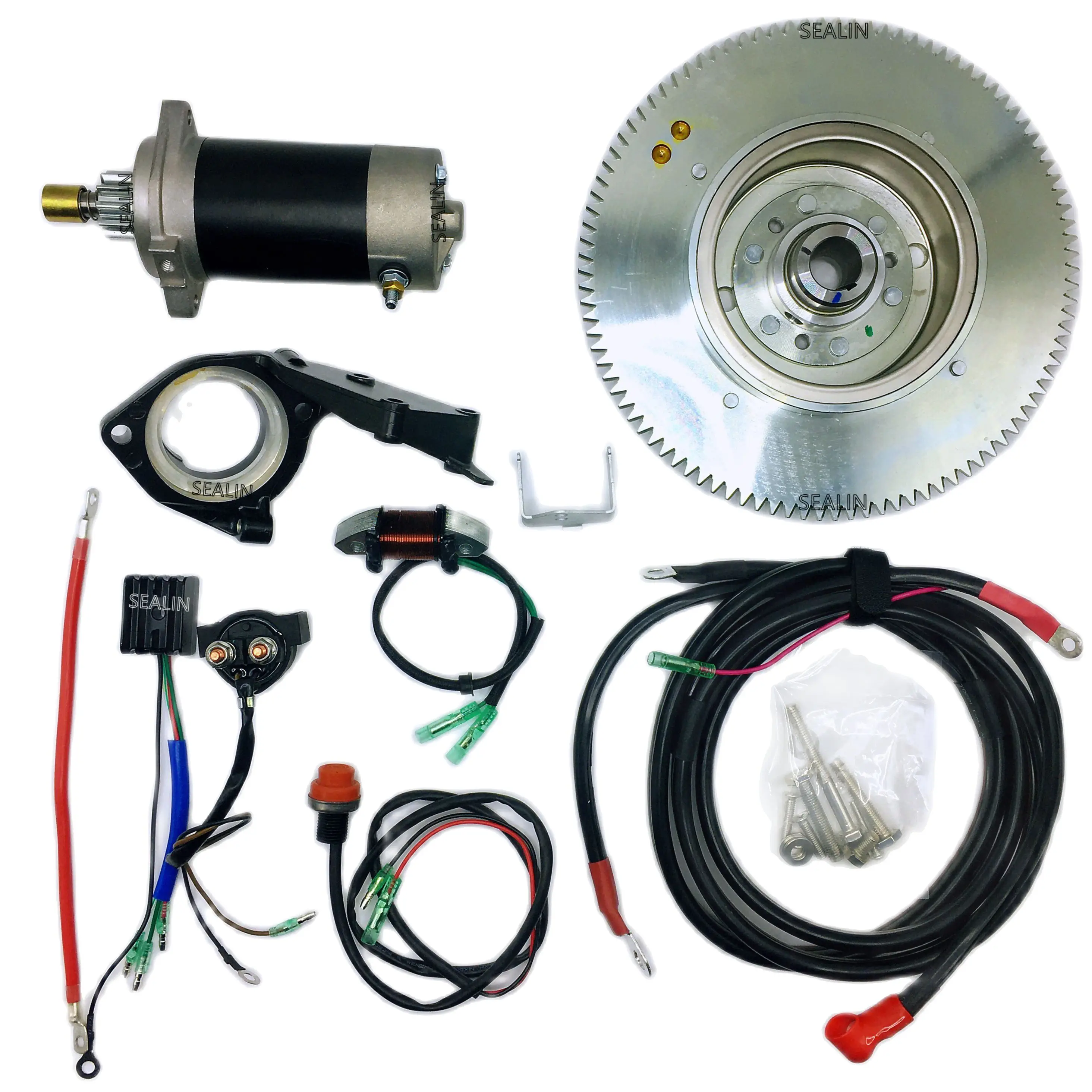 

ELECTRIC STARTER FLYWHEEL KIT FOR YAMAHA OUTBOARD 30HMHS/L HWL MHL T30 T25 E30 2 Stroke 496CC 25HP 30HP CHARGE COIL