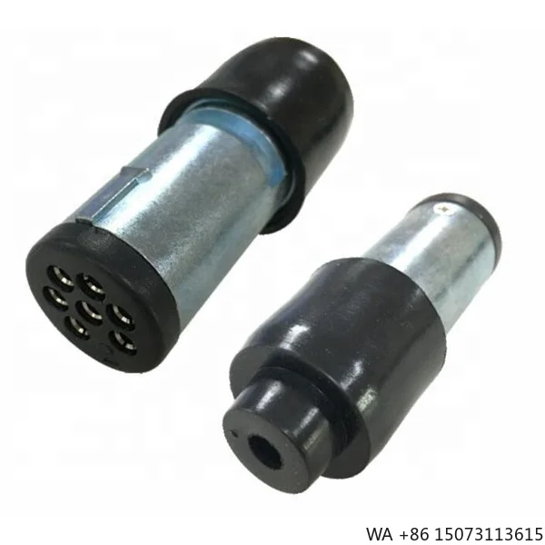 7-Pin Small Round Zinc Trailer Socket & Plug for Agricultural Machines