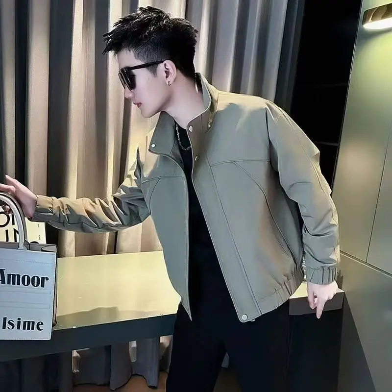 

Повседневная мужская куртка с воротником-стойкой, весенне-осенняя модная брендовая верхняя одежда Haome для отдыха, новинка 202, универсальная верхняя одежда