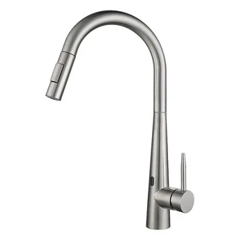 J24W Automatic Smart Sensor Tap Touchless Stainless Steel 304 Kitchen Faucet With Pull Down Sprayer