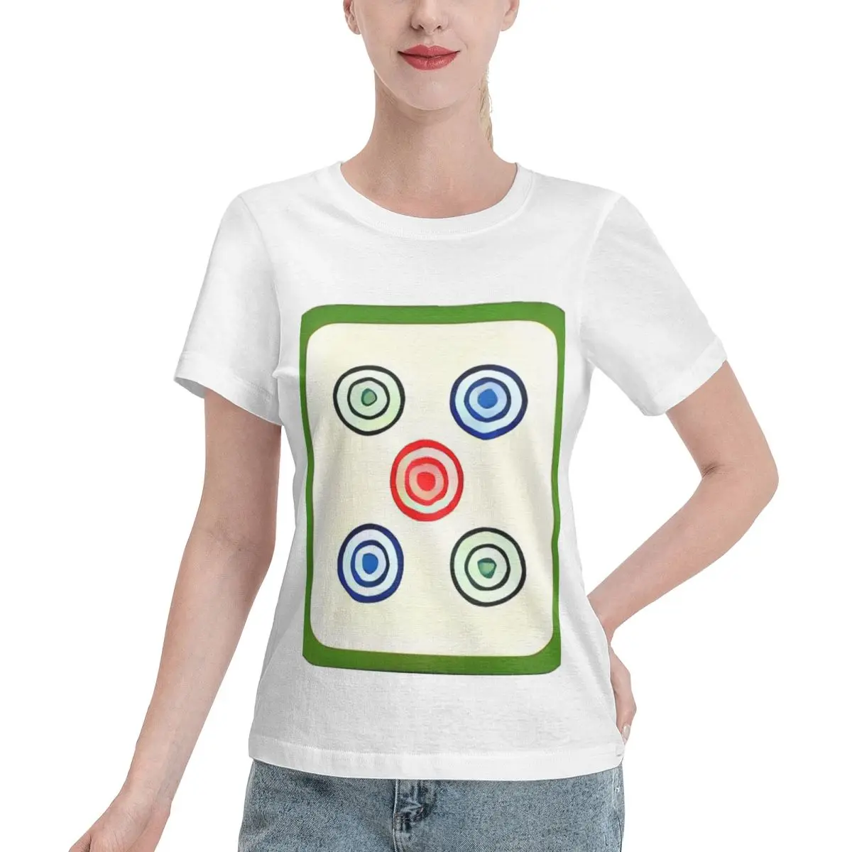 Limited Offer Interesting Mahjong Five Women's T-shirt Breathable Wear Minimalist Tshirt